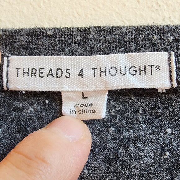 Threads 4 Thought Gray Henley Short Sleeve Jersey Size Large - Picture 7 of 13